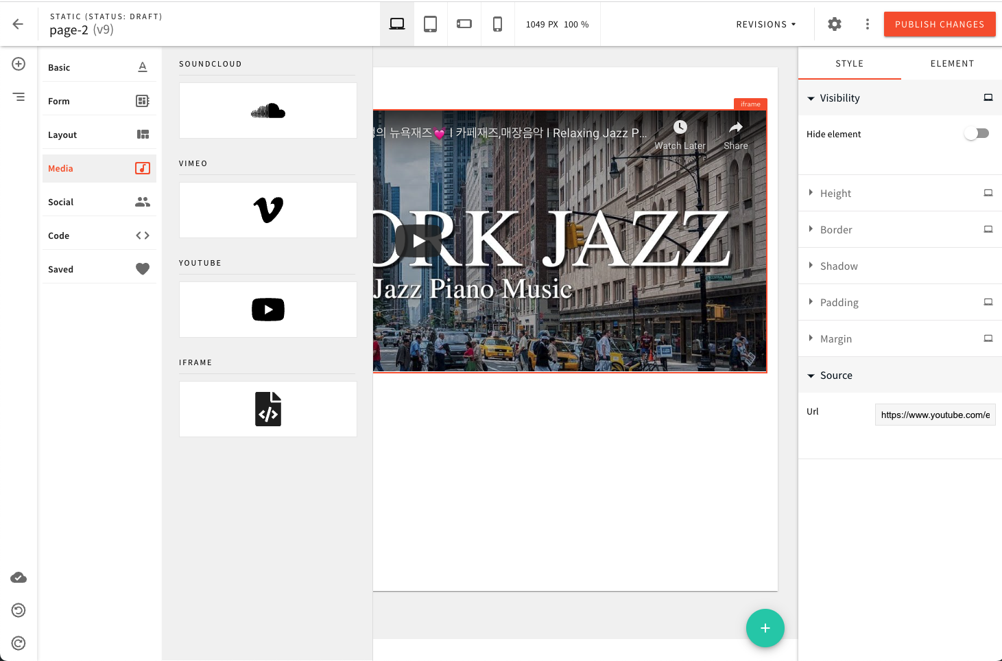 Choose an IFrame source - a valid URL - to render the iFrame