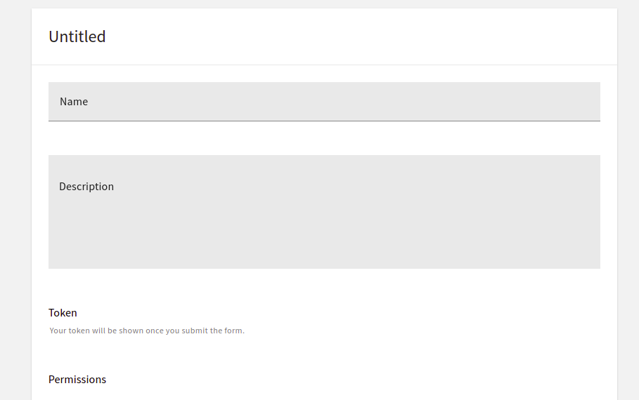 Create API Key interface